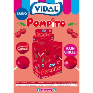 POMPITOS CEREZA CON CHICLE 100U/-VIDAL-