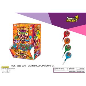 SOUR BRAIN LOLLIPOP GUM 100U/-DISGO-