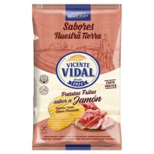 PATATA ONDULADA JAMON 50GR*20U -V.VIDAL-