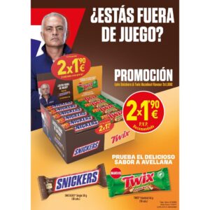 LOTE TWIX AVELLANA + SNICKERS 2X1,90E