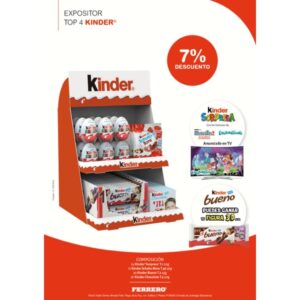 LOTE EXPOSITOR TOP 4 KINDER 7% -FERRERO-