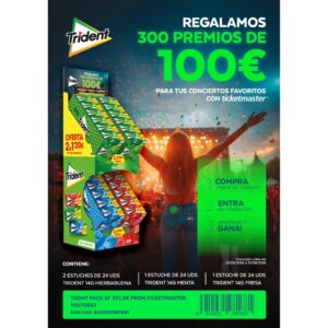 LOTE TRIDENT GRAGEA TICKETMASTER 2X1,20
