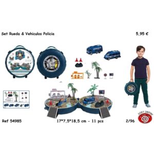 SET RUEDA Y VEHICULOS POLICIA 1U/-SORT-